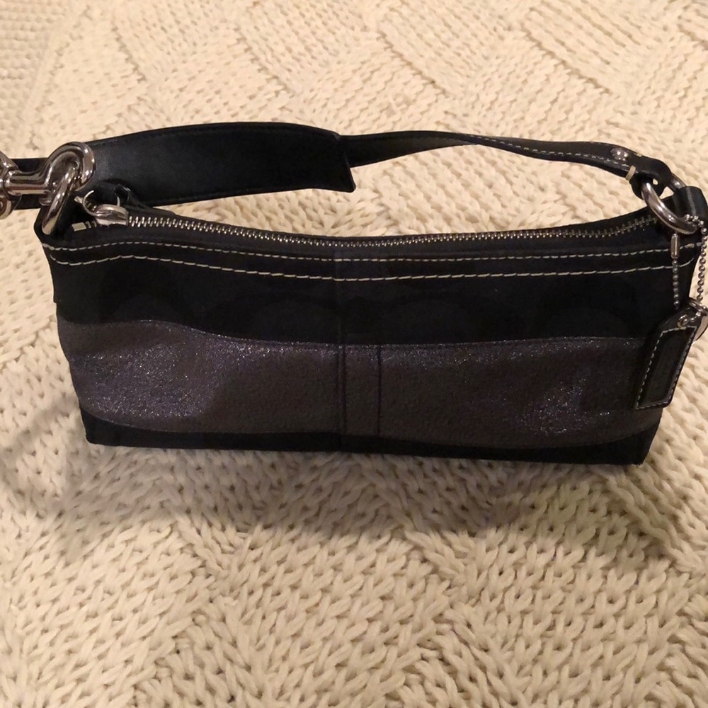 Coach black and silver bag evening bag